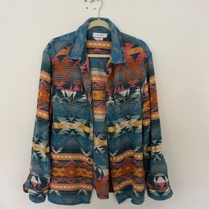 UO Navajo Print Cotton Button Down